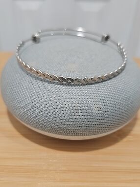 Silver Twisted Rope Bangle Bracelet